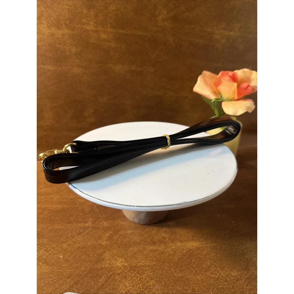 Delicato-Makay Black, Baguette Purse, Black Leather 14X7 Gold Hardware *Read